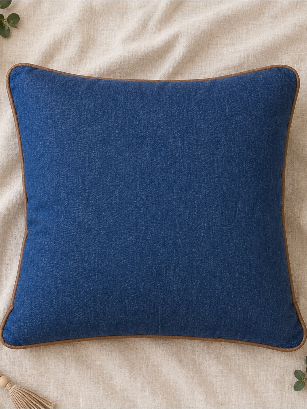 Vintage Black Lab Decorative Throw Pillow 20x20 Denim Rustic Farmhouse - Picture 3 of 5